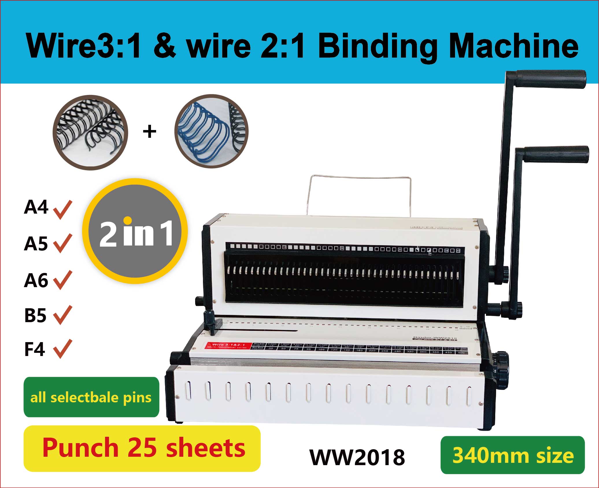 WW2018 Desktop Multifunctional - Binding Machine Comb recension och pris